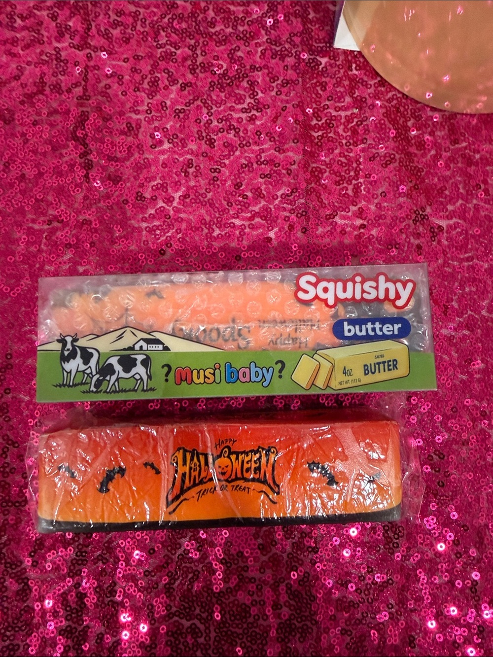 Squishy Butter Halloween Orange Stress Toy - Combo